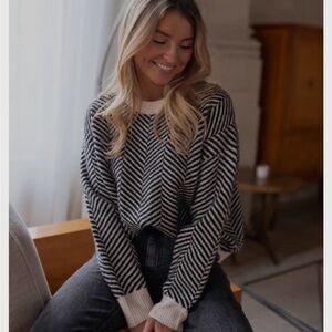 Easy Clothes Black & Ecru Barry Sweater